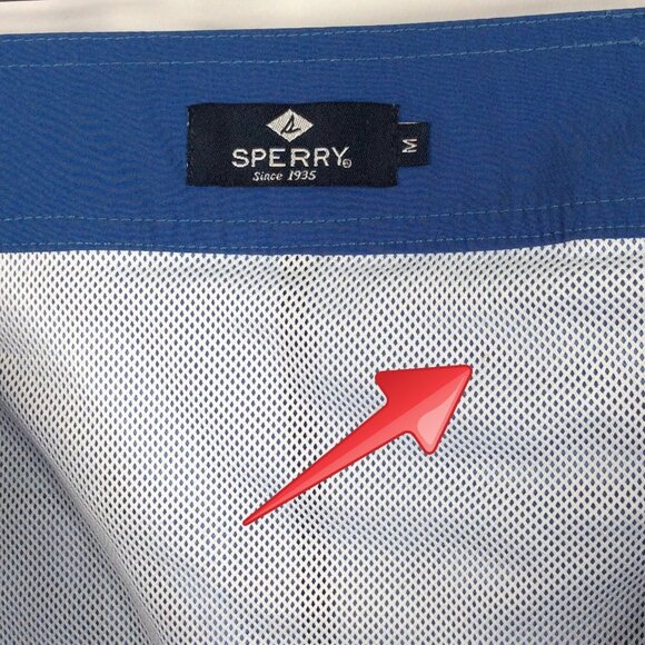 Sperry Swim Trunk Mens Size Medium Blue Mesh Brief Lined - Picture 6 of 7